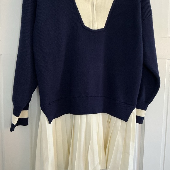 Anthropologie Maeve Varsity Sweater Twofer Mini Dress size small - Picture 4 of 8